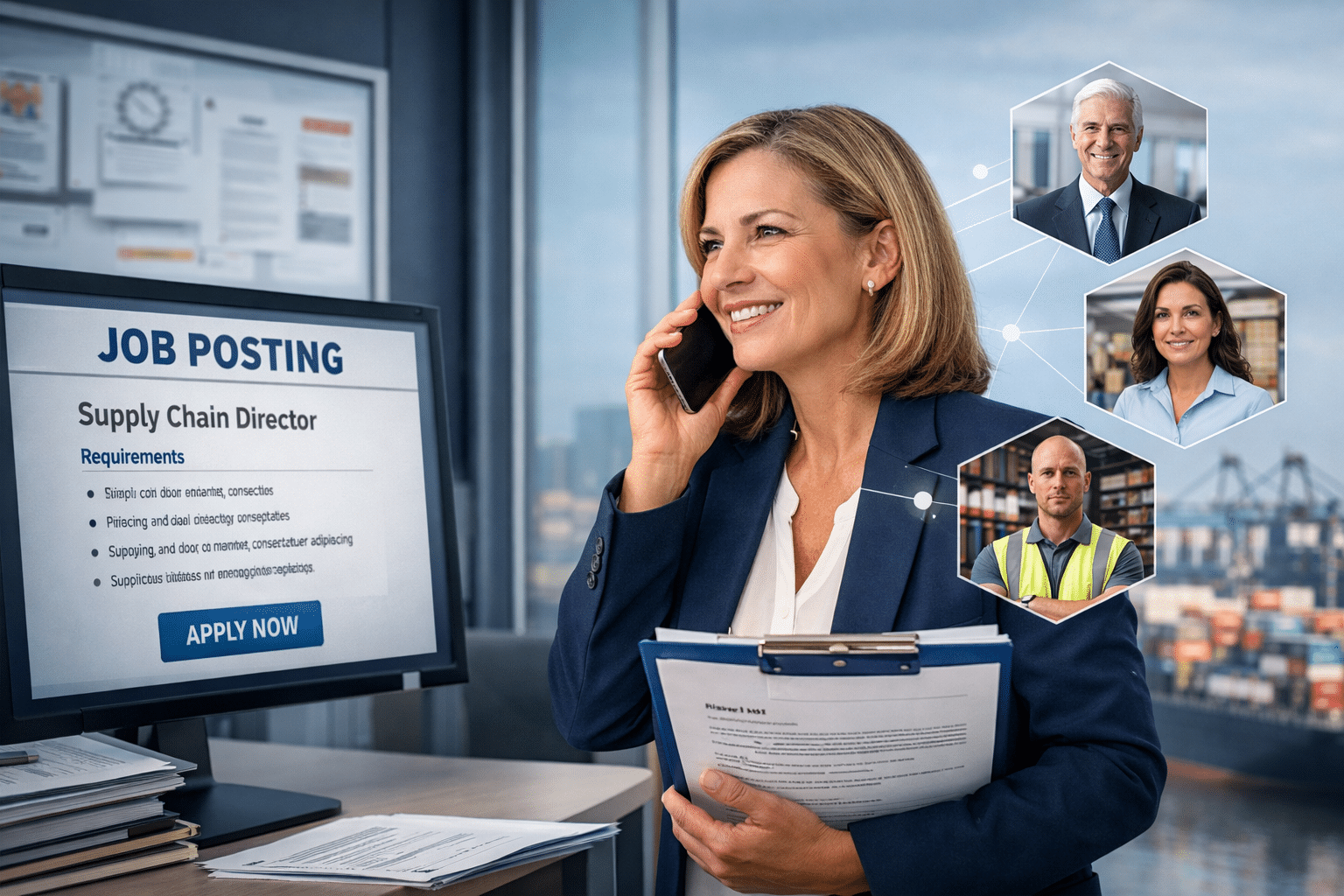 Job application in modern workspace